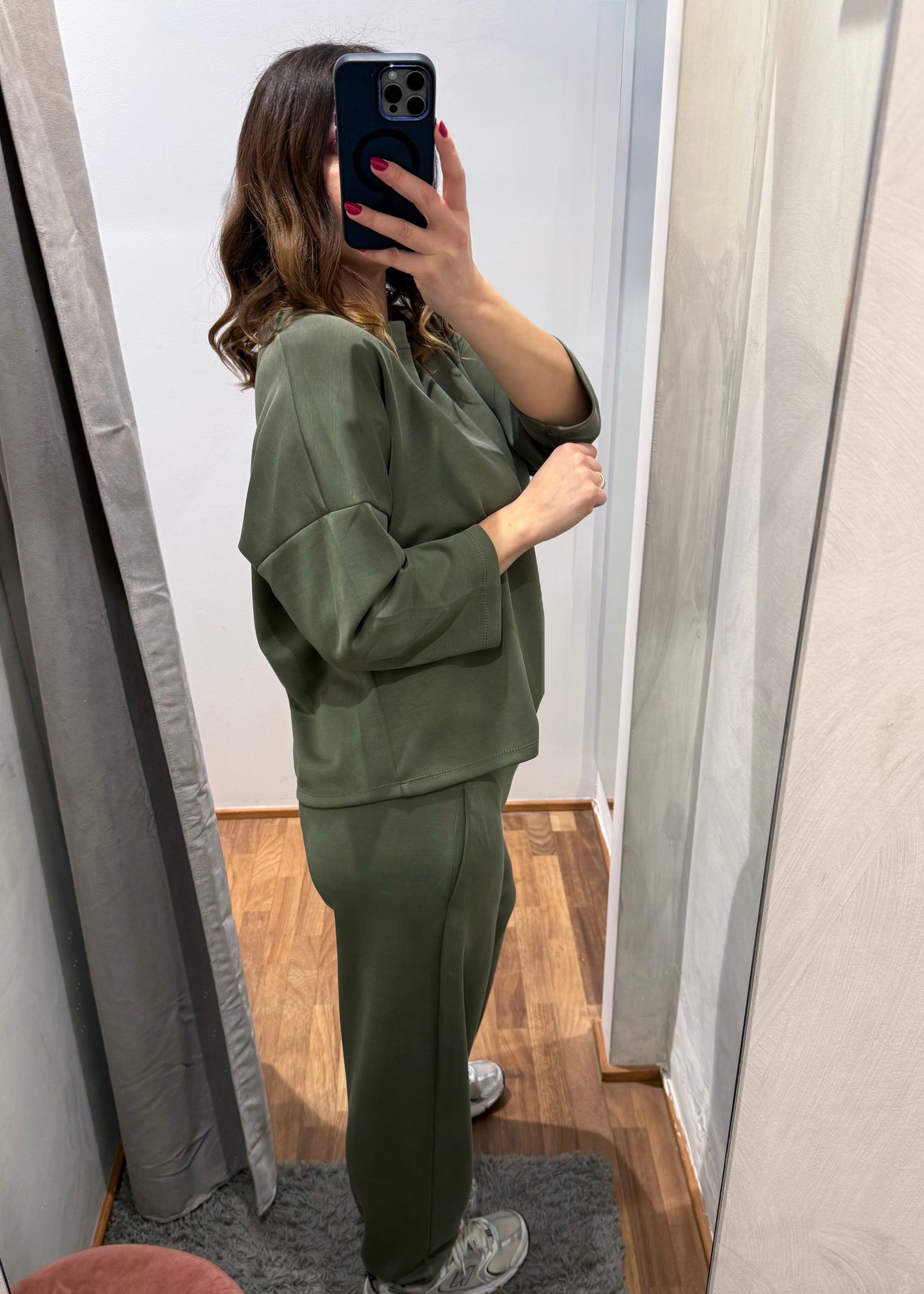 Completo Tuta in Scuba Leggera Verde Militare - SUSY MIX - MARYGIÒ