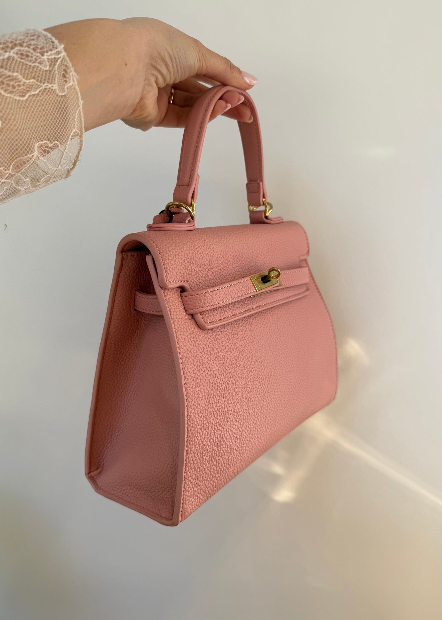 Borsa “Kelly” Media Ecopelle Rosa