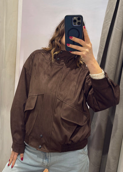 Bomber Eco-camoscio Moro - SUSY MIX