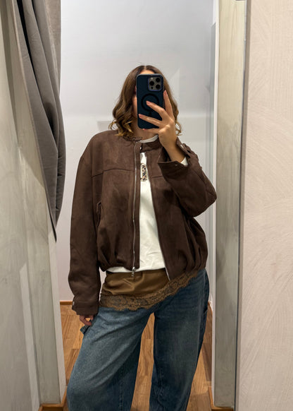 Bomber Suede Moro - MARYGIÒ