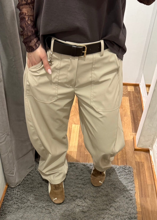 Pantalone Stellina in Ecopelle Panna - SUSY MIX