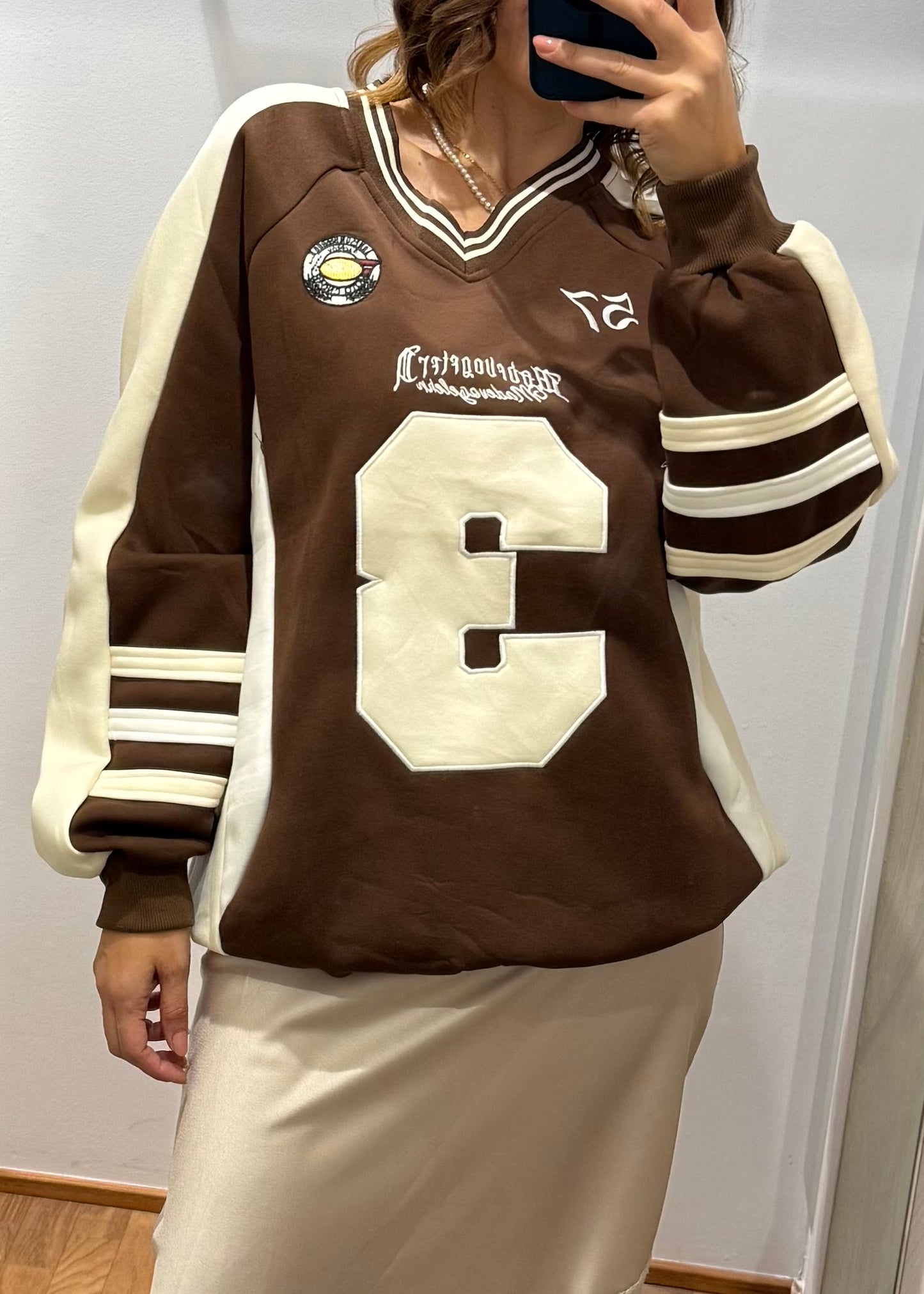 Felpa College Cioccolato