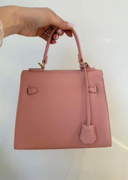 Borsa “Kelly” Media Ecopelle Rosa