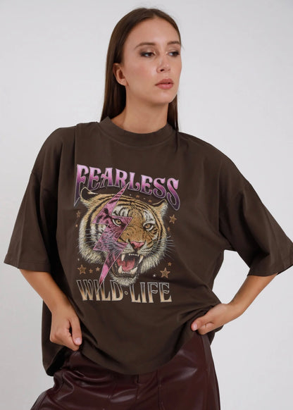 T-shirt over con tigre | più colori - Susy Mix