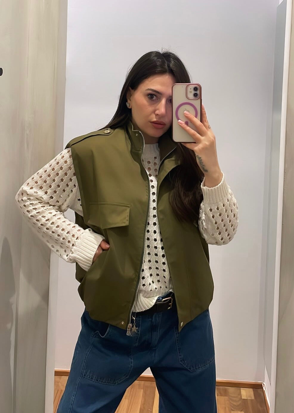 Bomber Smanicato Verde Militare - SUSY MIX