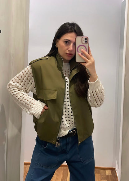 Bomber Smanicato Verde Militare - SUSY MIX