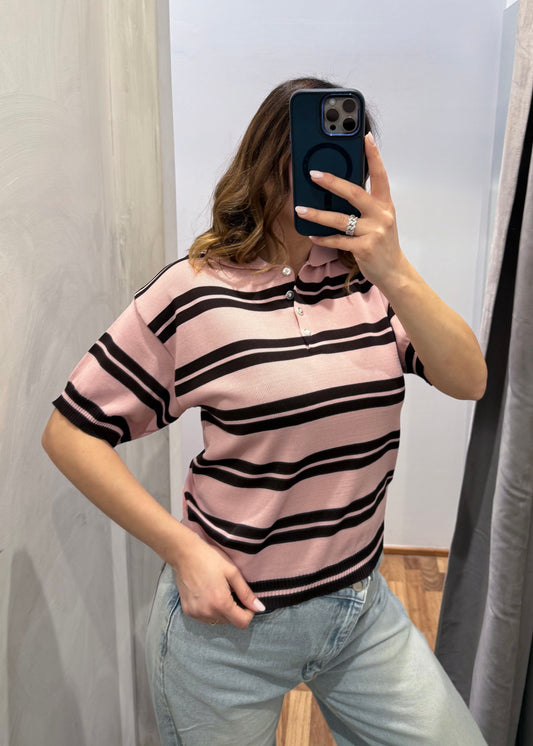 Polo Rigata Rosa -SUSY MIX