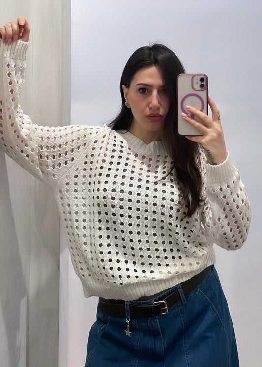 Maglia Traforata Avorio - SUSY MIX - MARYGIÒ