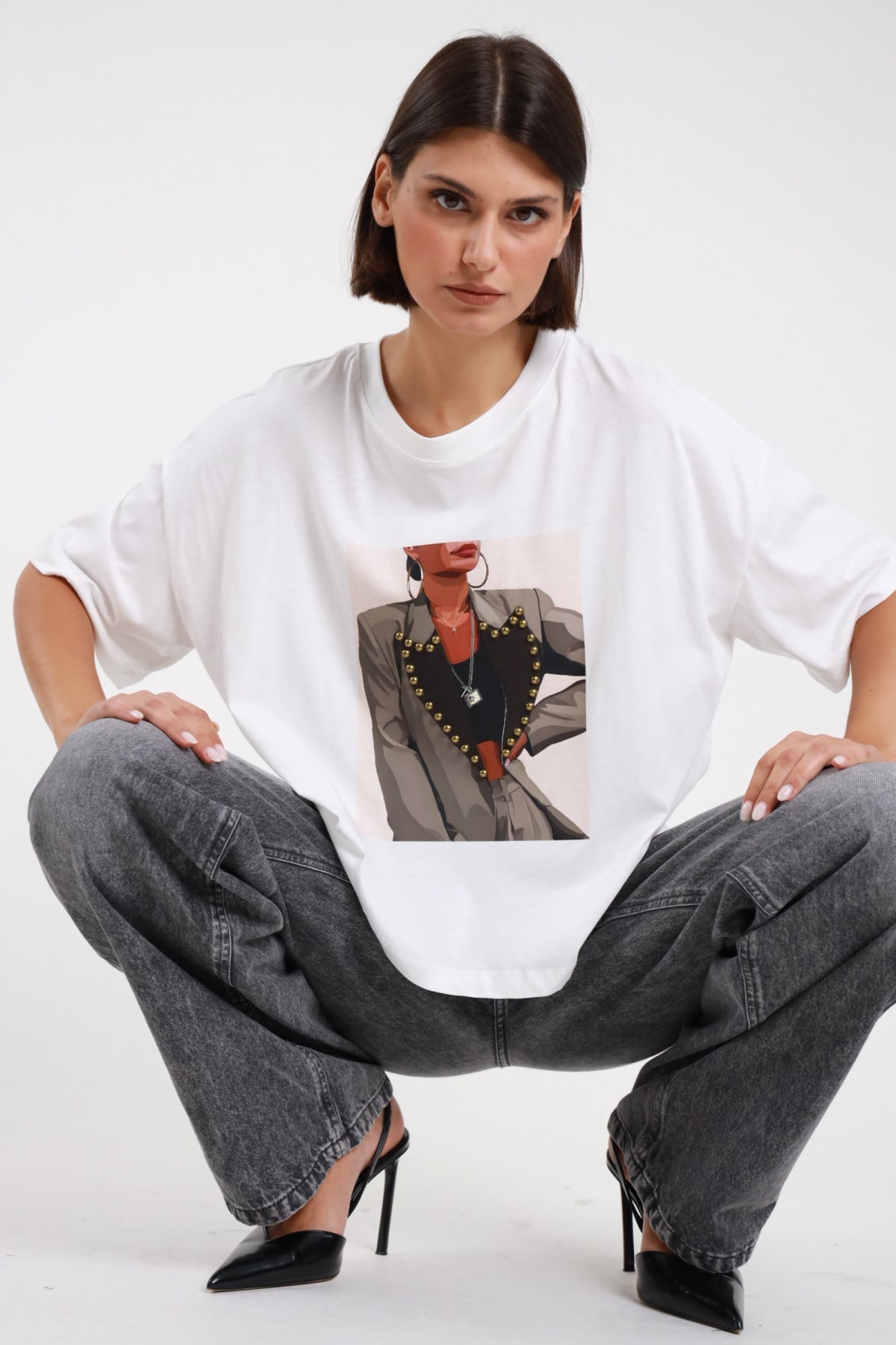 T-shirt over con stampa - Susy Mix