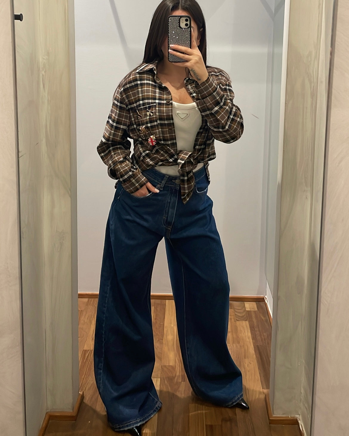 JEANS GIUSY WIDE LEG BLU - TENSIONE IN