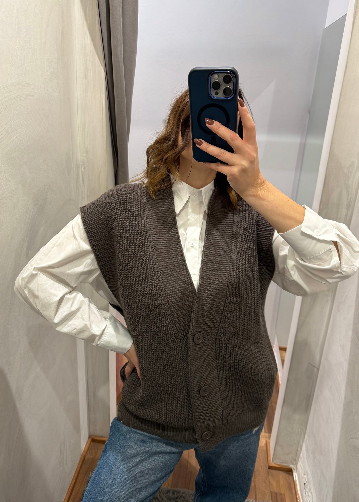 Gilet Over in Maglia a Coste - SUSY MIX