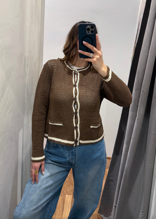 Cardigan Traforato Cacao - SUSY MIX