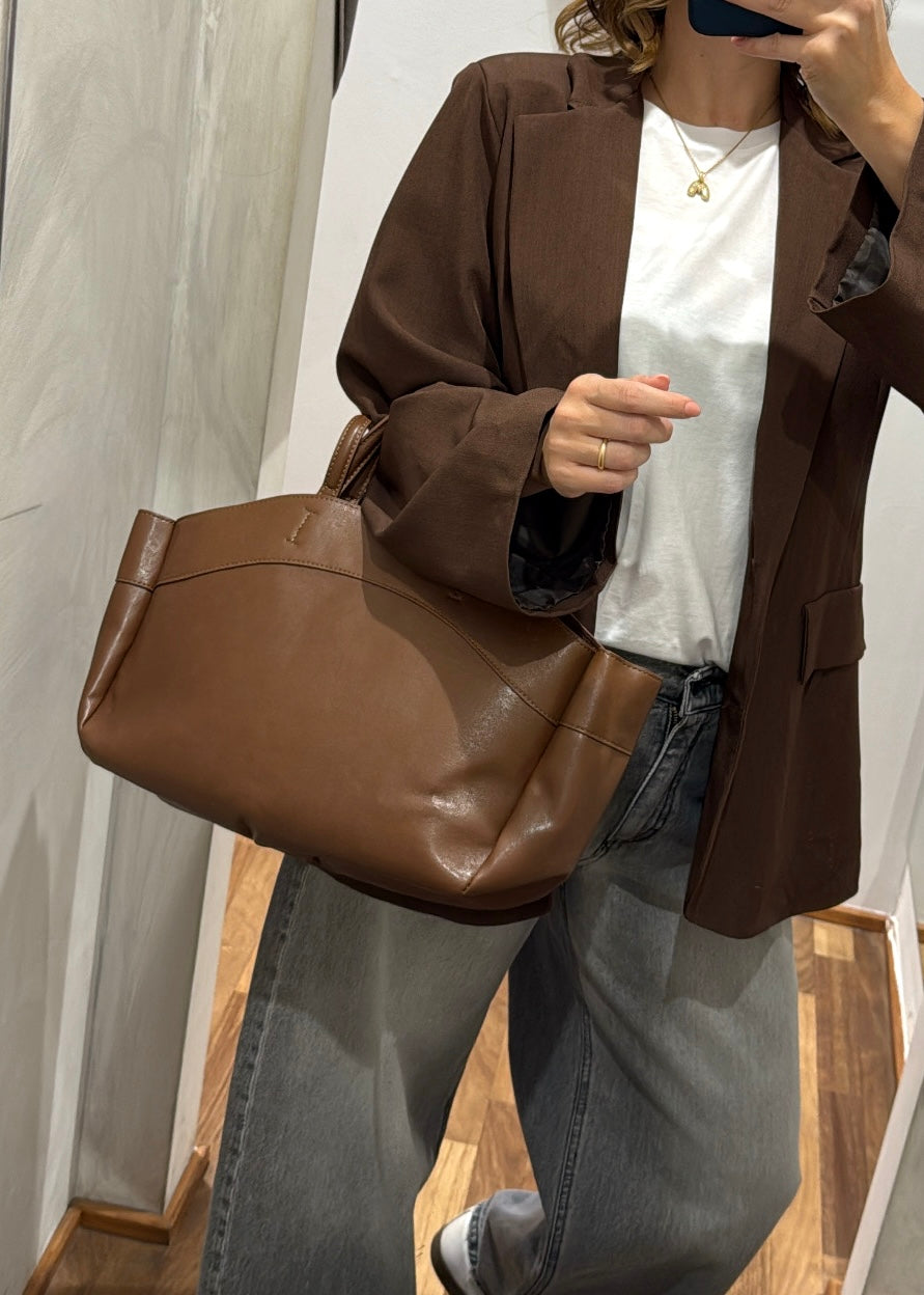 Borsa Doppio Manico Cuoio