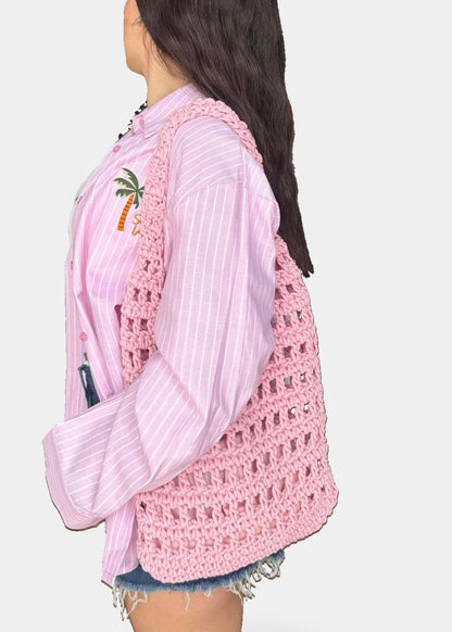 Borsa Uncinetto a Spalla Rosa - MARYGIÒ