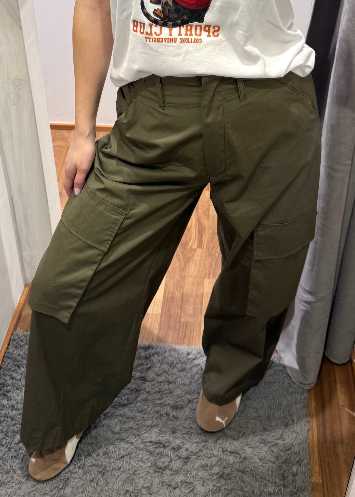 Pantalone Verde Militare con Tasconi + Pareo Pizzo - SUSY MIX - MARYGIÒ