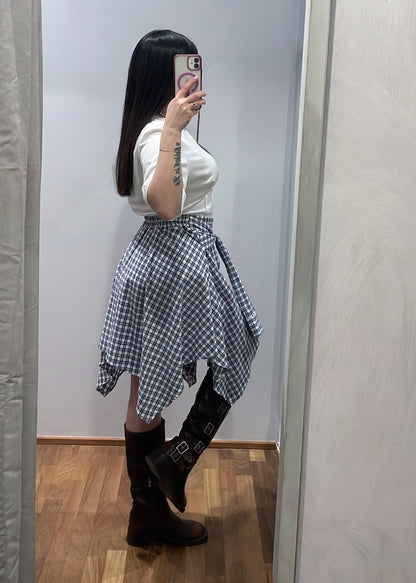 Gonna Camicia Asimmetrica a Quadri - LUMINA - MARYGIÒ