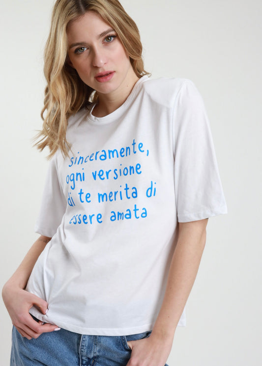 T-shirt “Sinceramente” con Spalline - SUSY MIX