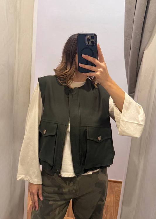 Gilet con maxi tasconi - Susy Mix