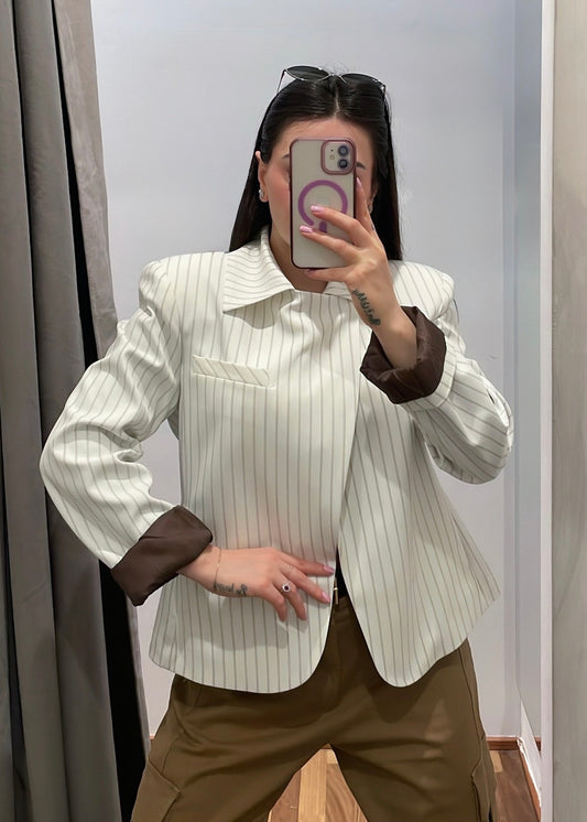 Giacca Gessata con Spalline - SUSY MIX