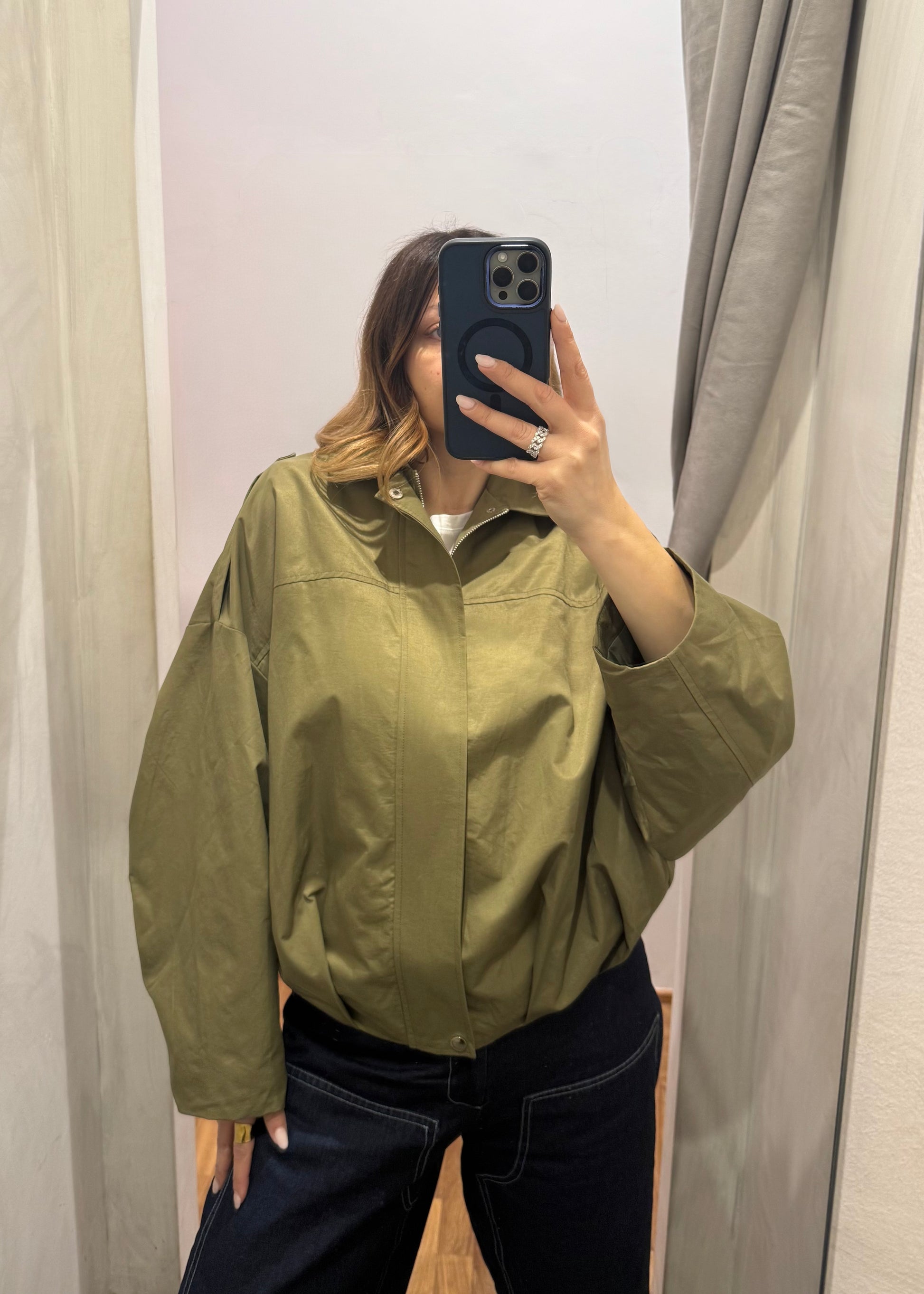 Trench Maniche Pipistrello Verde Militare - SUSY MIX - MARYGIÒ