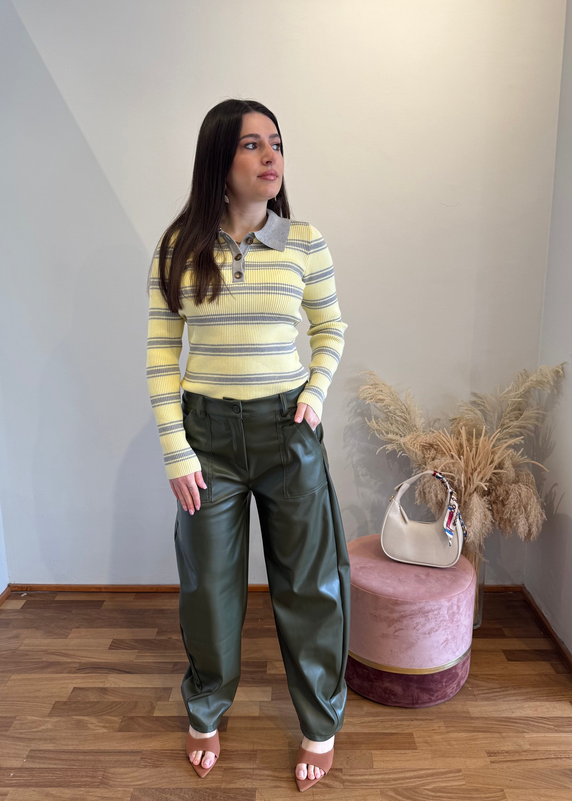 Maglia Polo a Righe Gialla - MARYGIÒ