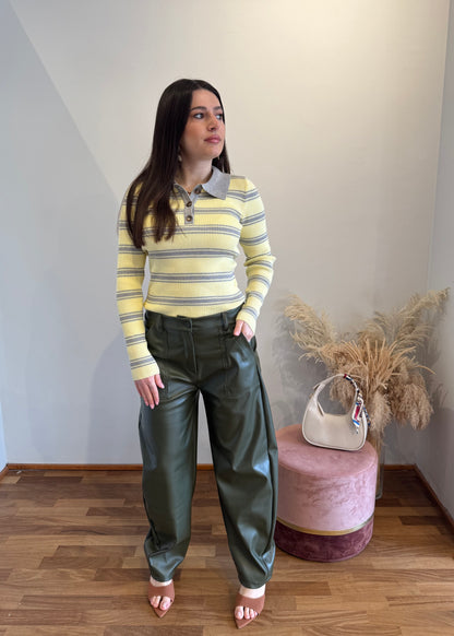 Maglia Polo a Righe Gialla - MARYGIÒ