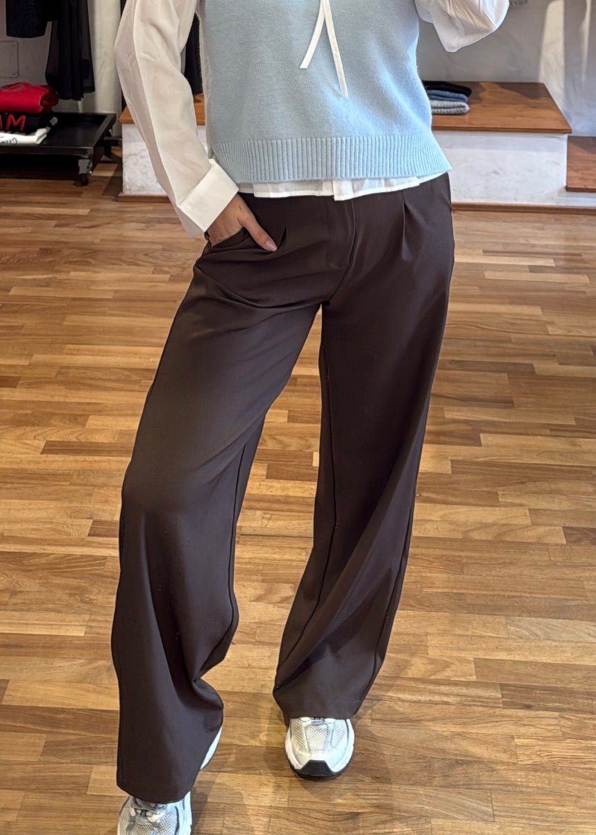 Pantalone Pinces e Cintura Marrone