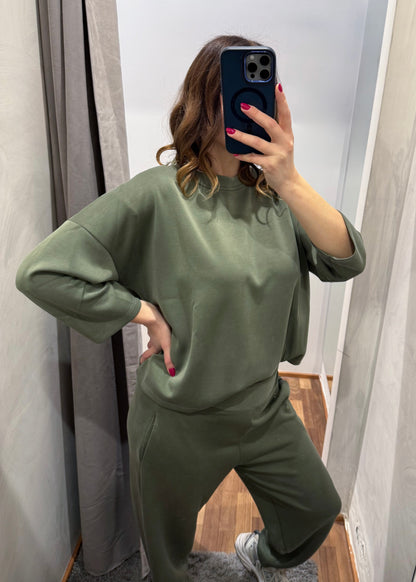 Completo Tuta in Scuba Leggera Verde Militare - SUSY MIX - MARYGIÒ