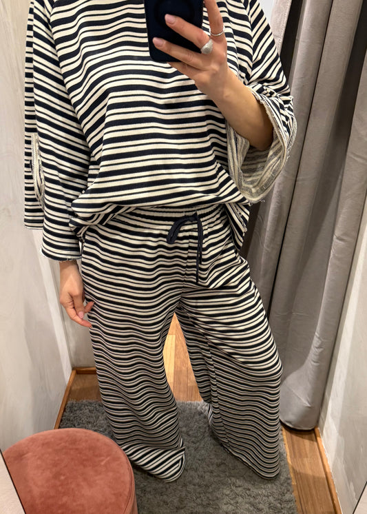 PANTALONE A RIGHE PANNA E BLU - TENSIONE IN - MARYGIÒ