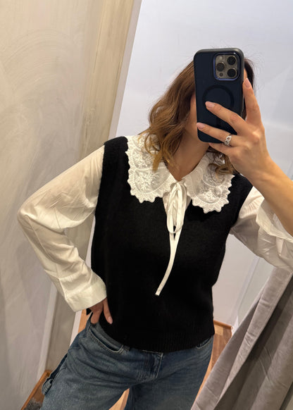 Set Gilet con Camicia Nero