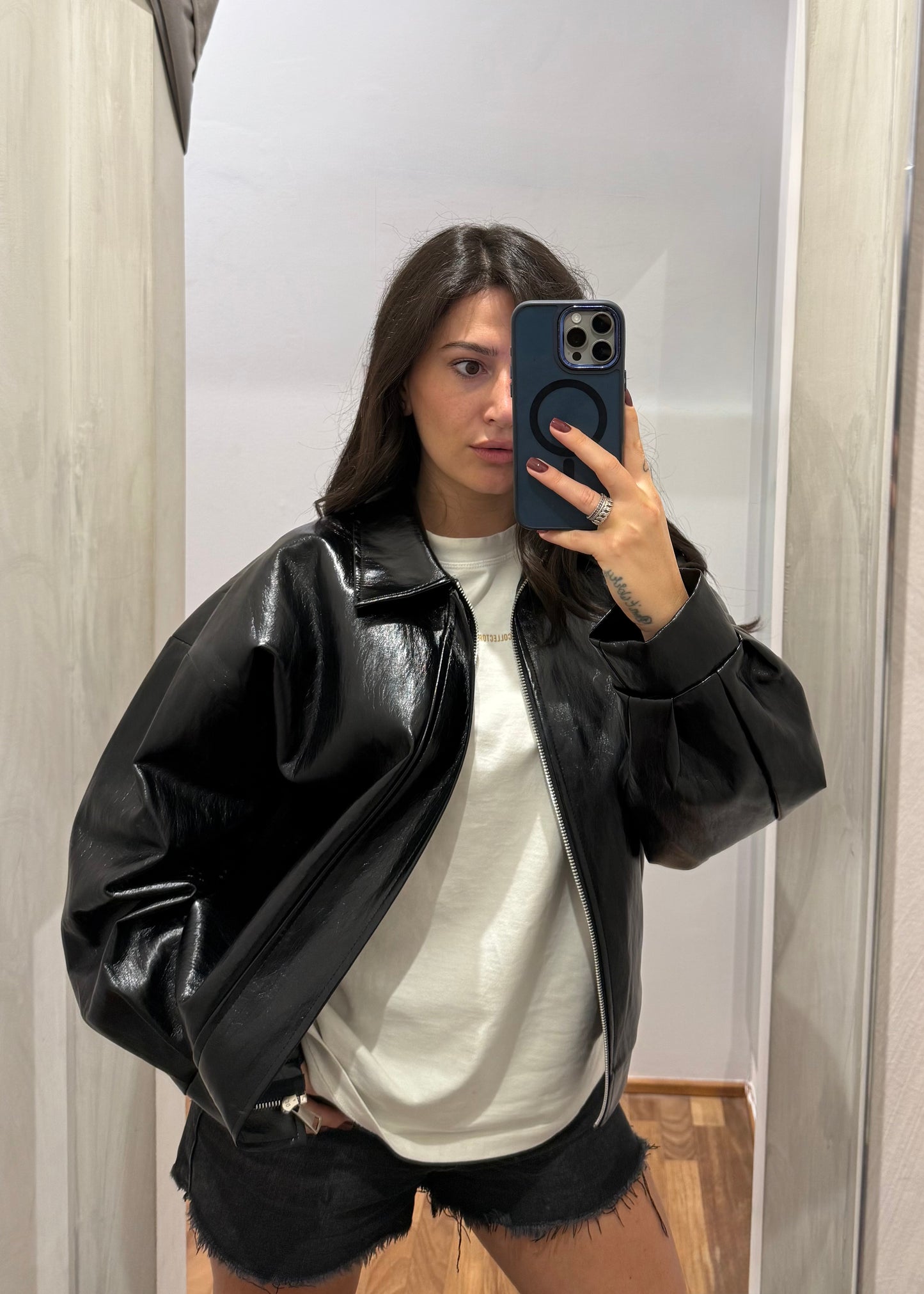 Bomber Similpelle Lucido | più colori - MARYGIÒ