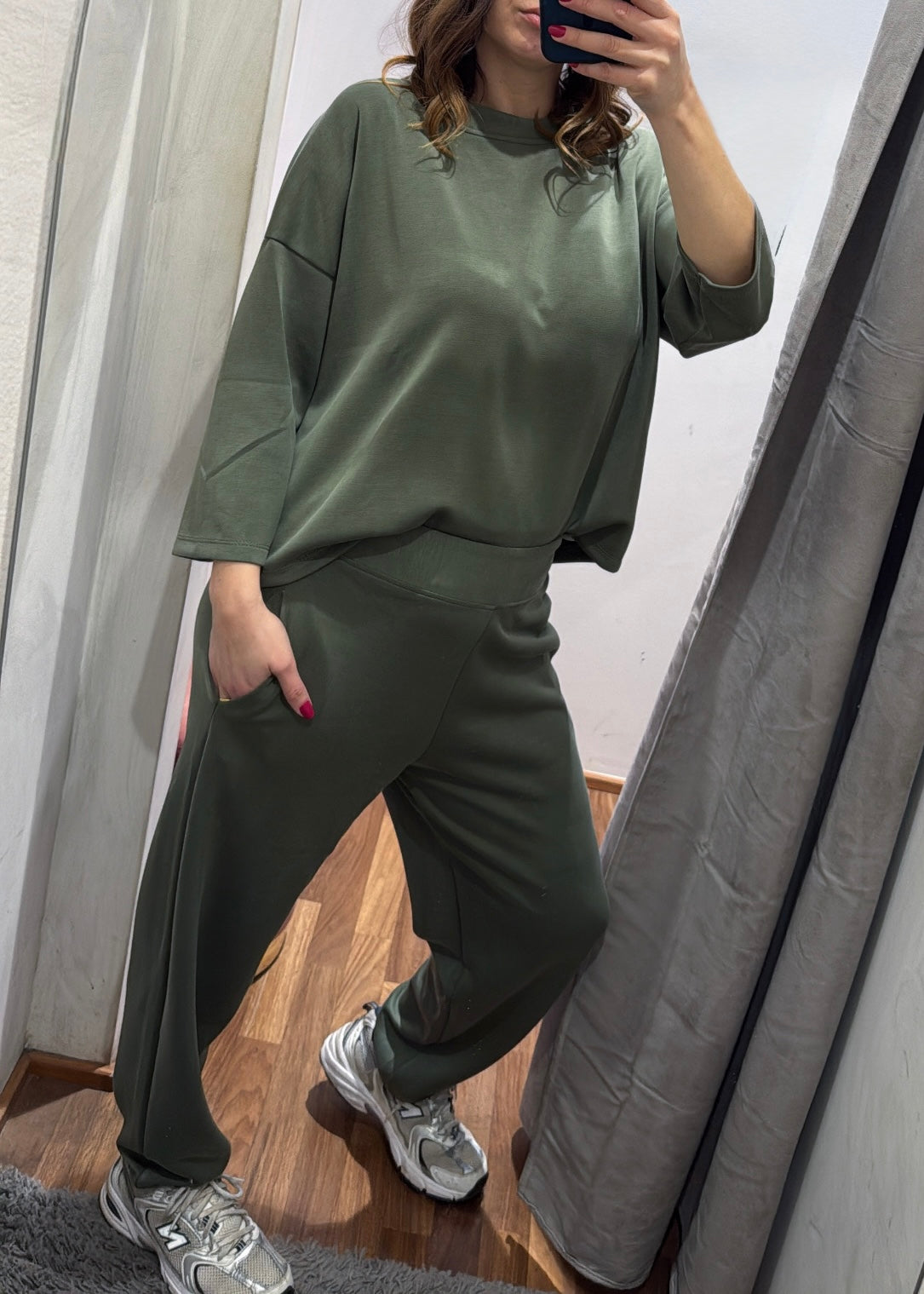 Completo Tuta in Scuba Leggera Verde Militare - SUSY MIX - MARYGIÒ