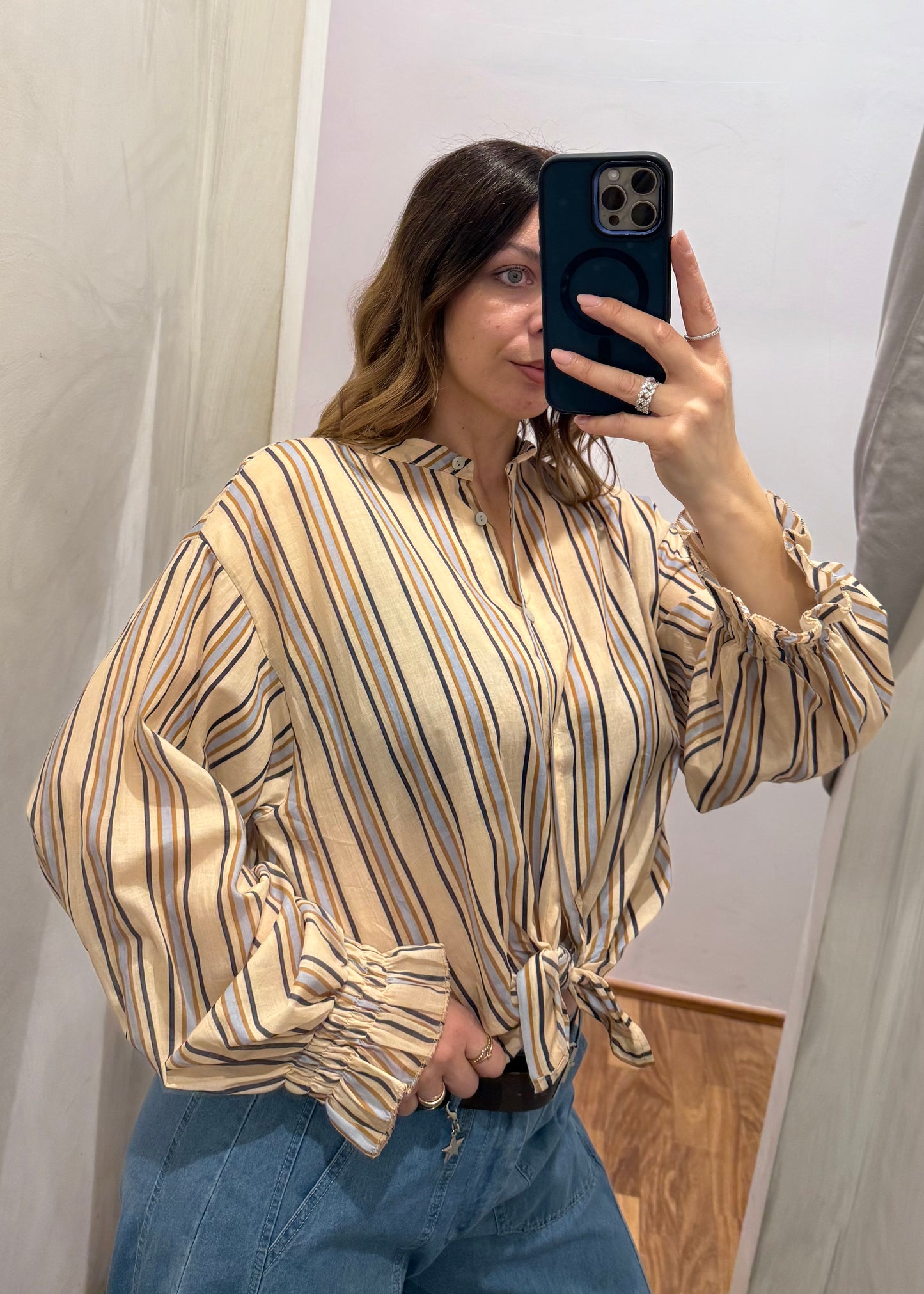 Camicia Gessata Beige - SUSY MIX