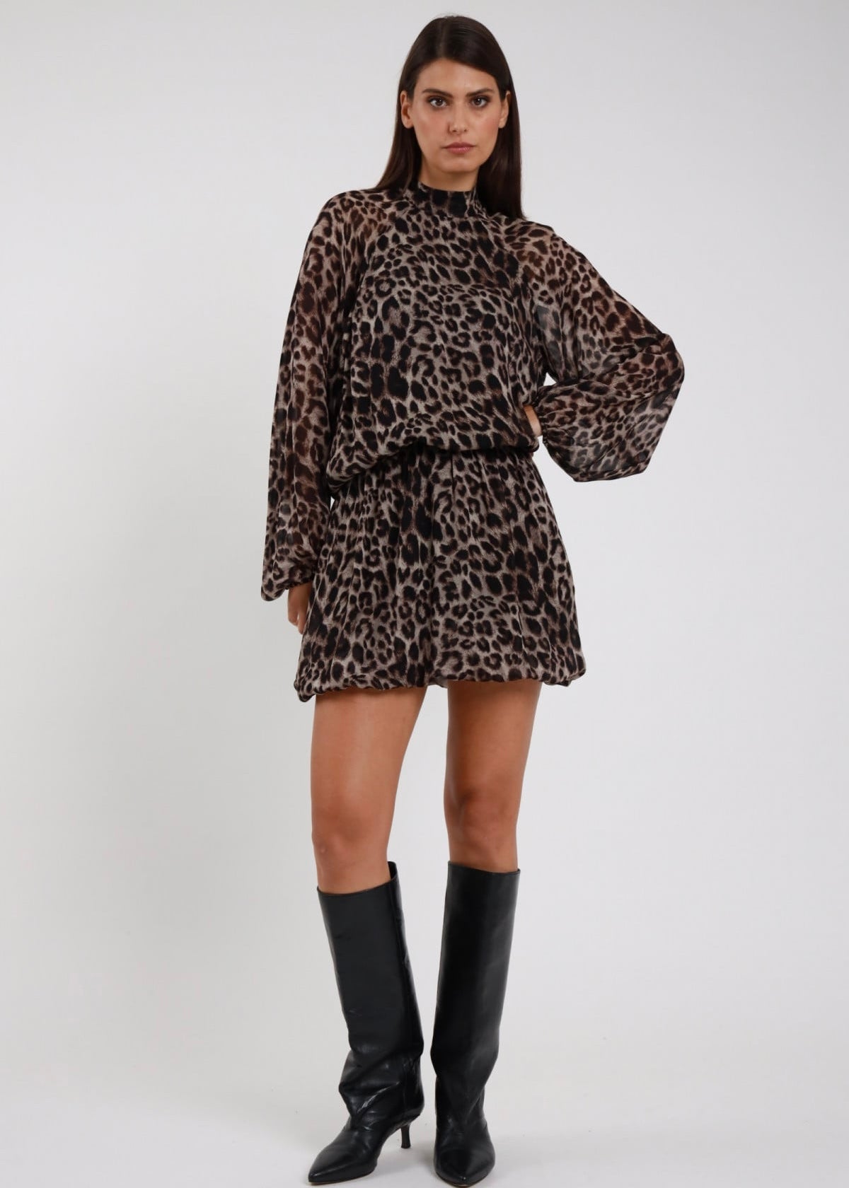 Abito animalier Nero - Susy Mix - MARYGIÒ