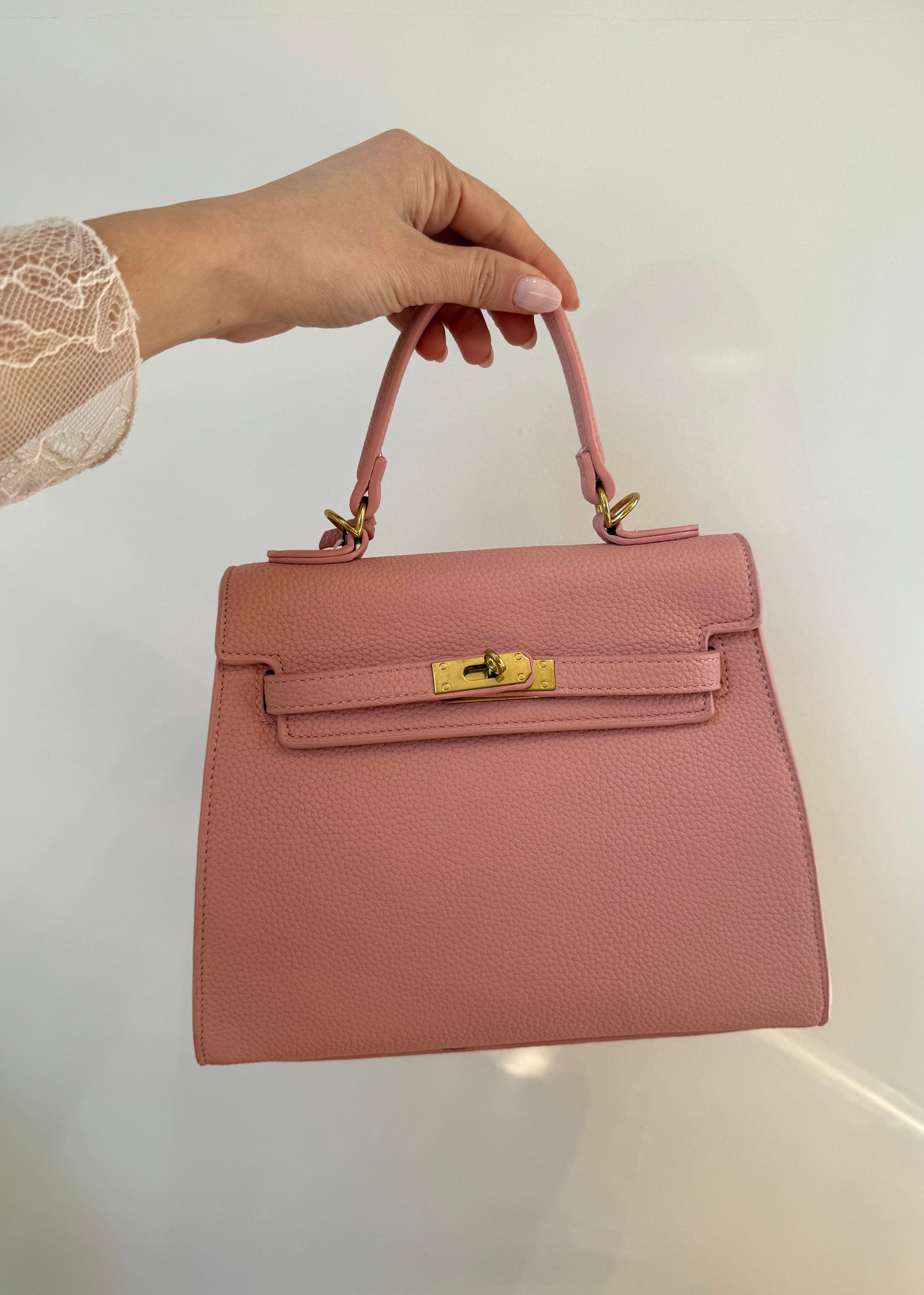Borsa “Kelly” Media Ecopelle Rosa