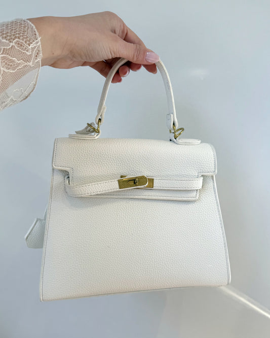 Borsa “Kelly” Media Ecopelle Bianca - MARYGIÒ