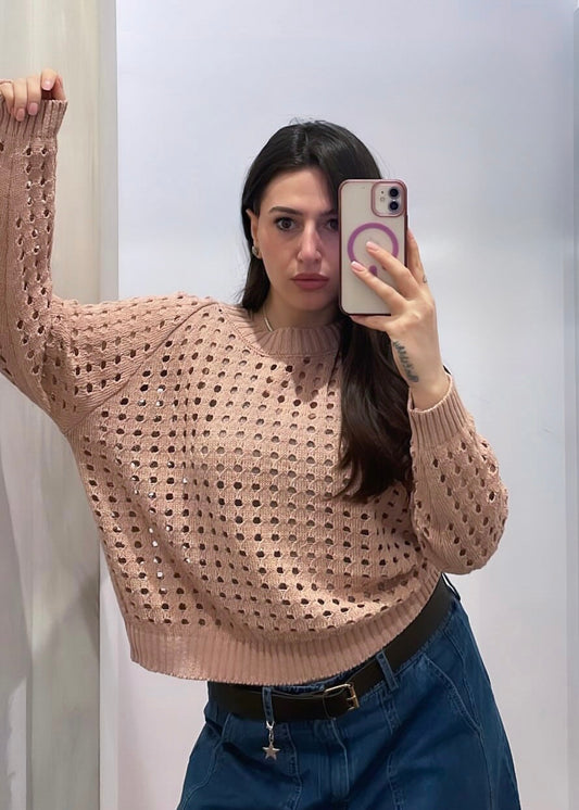 Maglia Traforata Rosa - SUSY MIX - MARYGIÒ