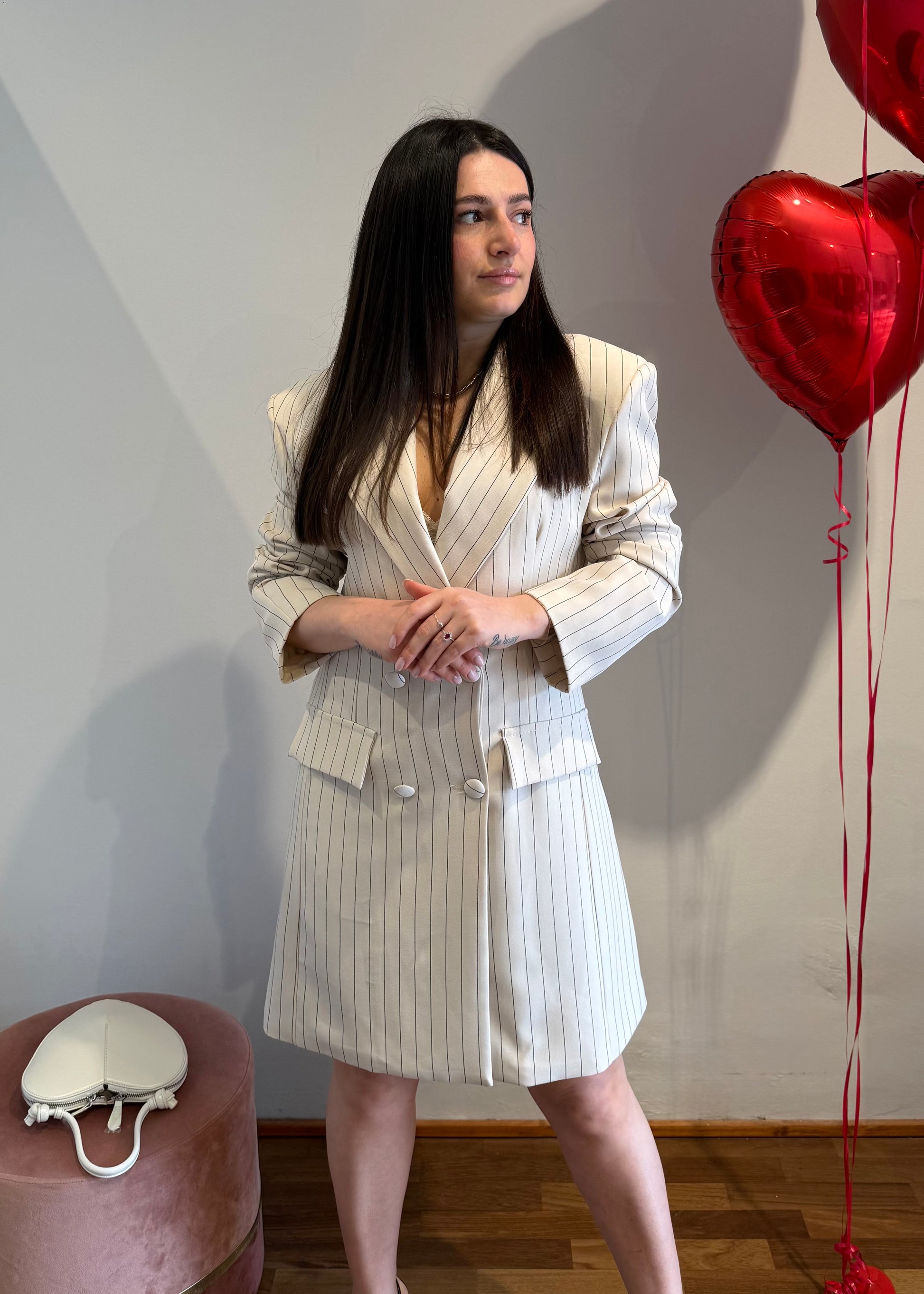 Abito Blazer Gessato Burro - MARYGIÒ