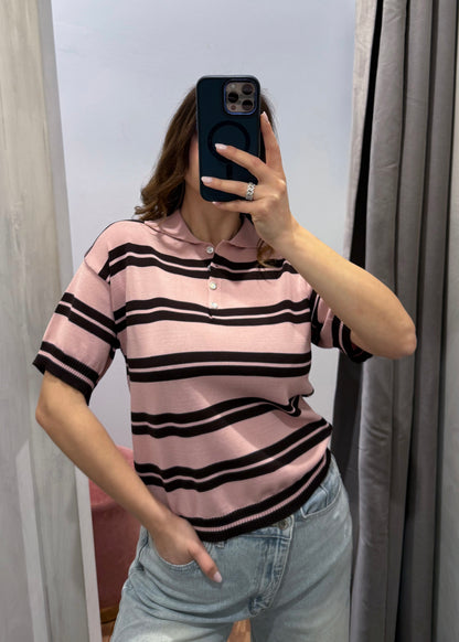 Polo Rigata Rosa -SUSY MIX