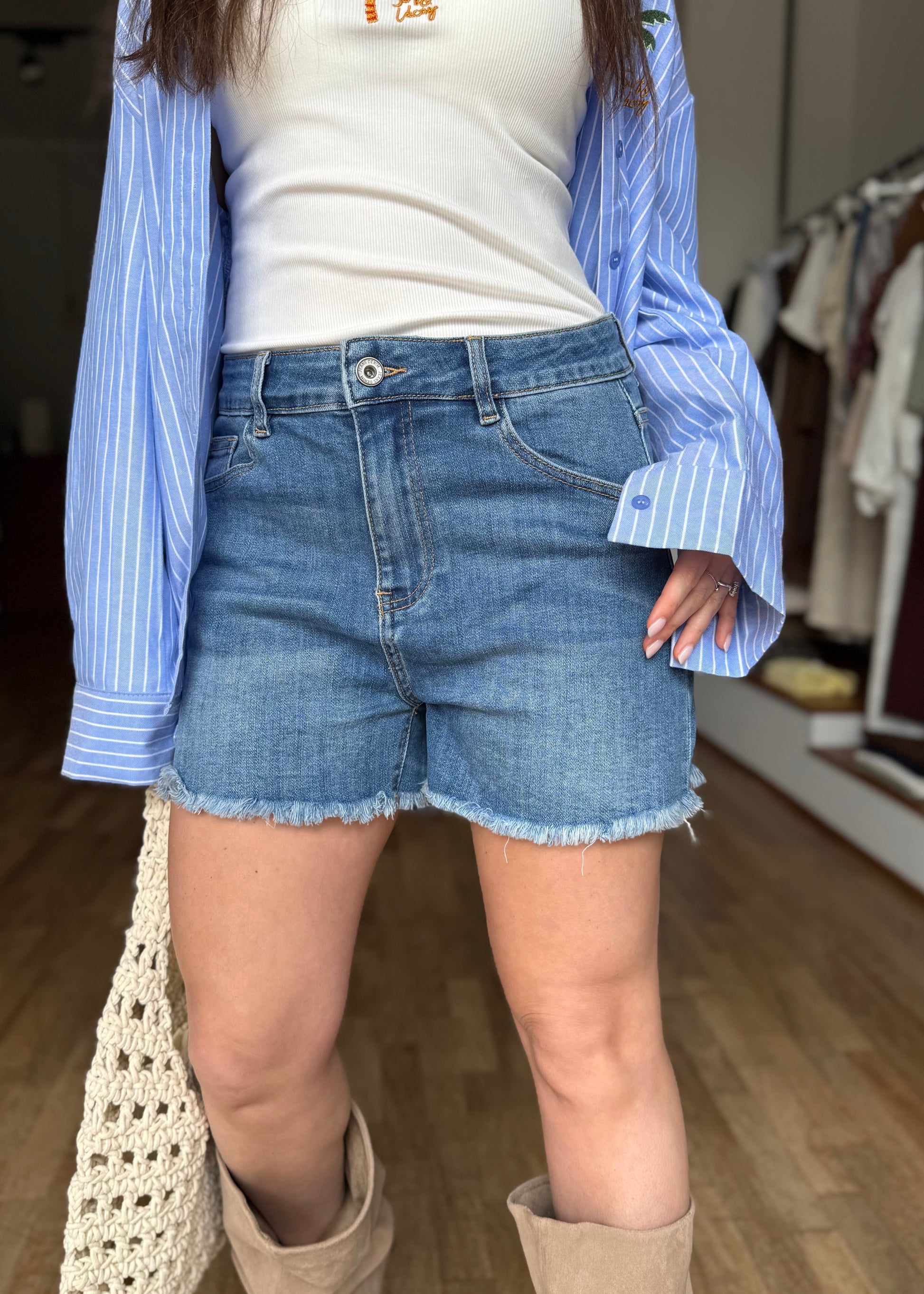 Short Denim Sfrangiato - SUSY MIX - MARYGIÒ