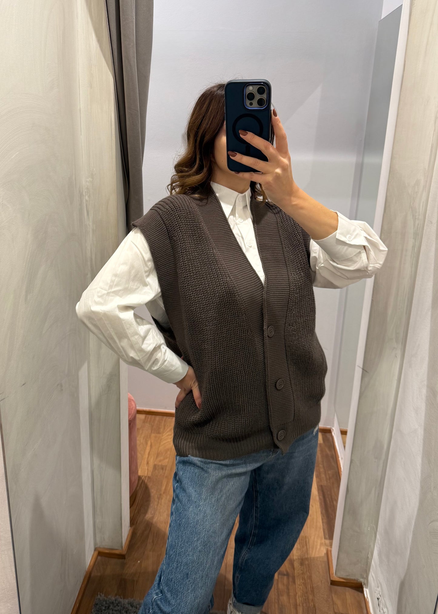 Gilet Over in Maglia a Coste - SUSY MIX