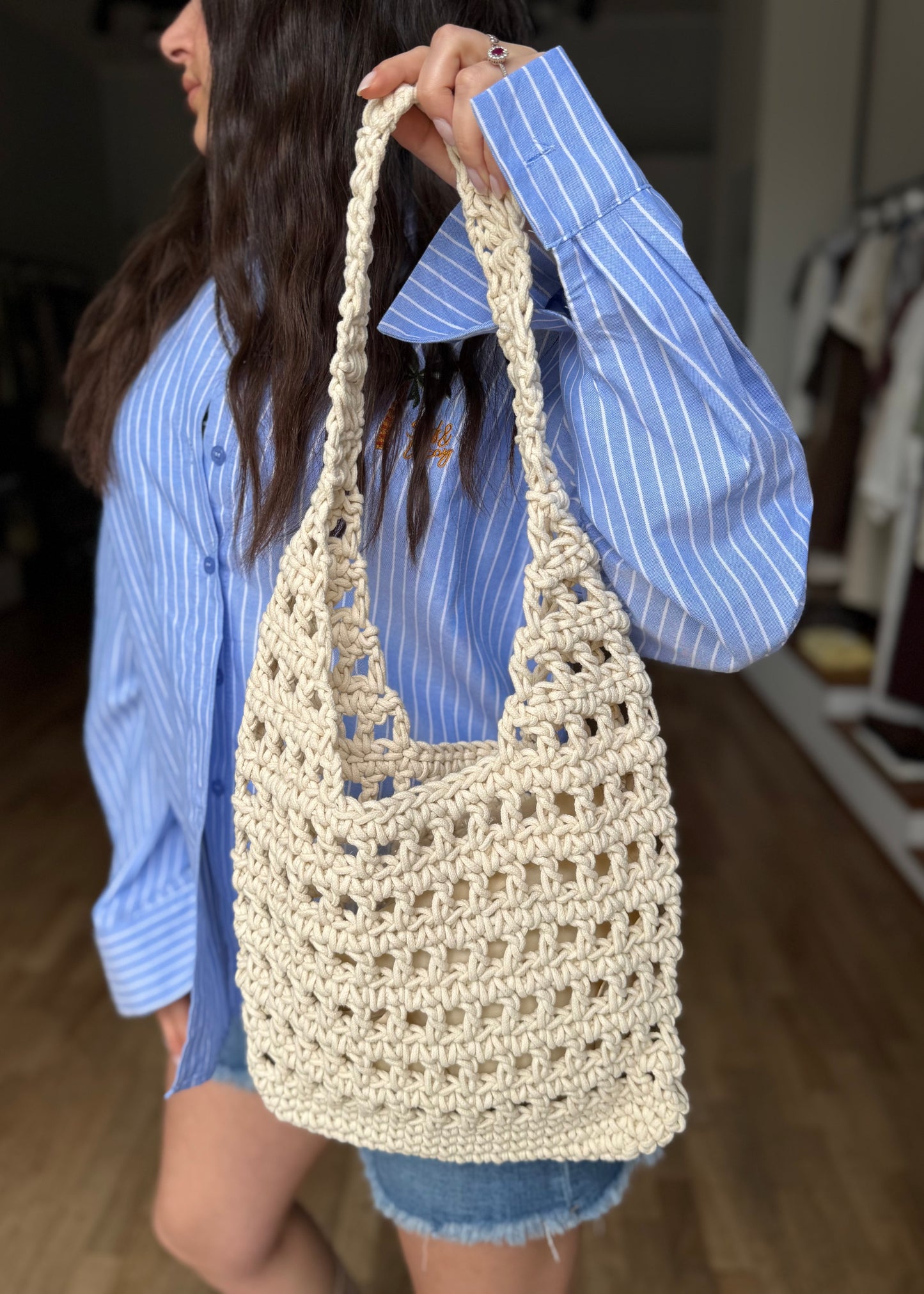 Borsa Uncinetto a Spalla Panna - MARYGIÒ