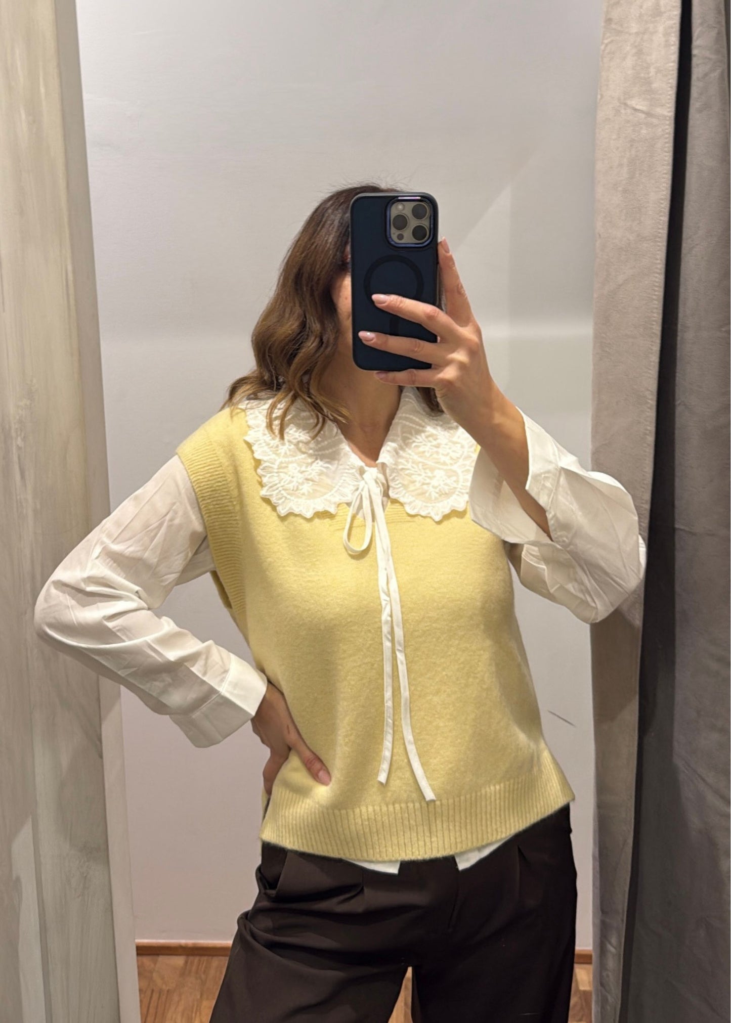 Set Gilet con Camicia Giallo