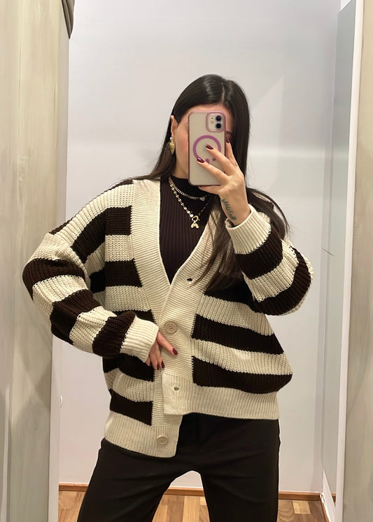 Cardigan Over Righe | più colori - SUSY MIX