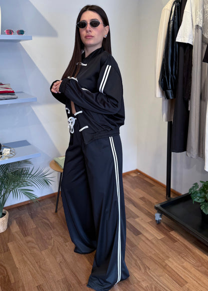 Pantalone Tuta con Bande Laterali Nero - SUSY MIX - MARYGIÒ