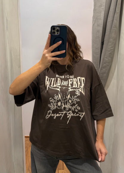 T-shirt over “WILD&FREE” | più colori - Susy Mix