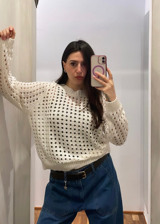 Maglia Traforata Avorio - SUSY MIX