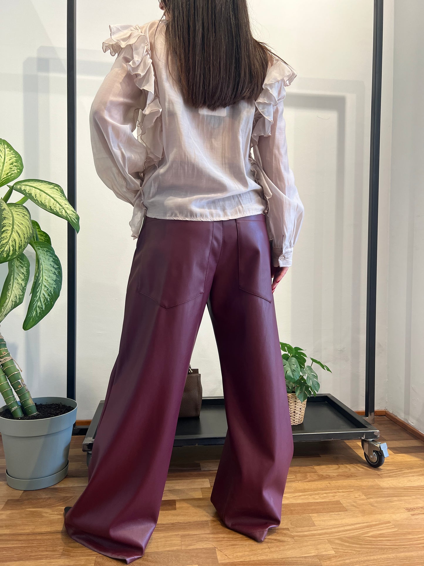 PANTALONE GIUSY ECOPELLE BOURDEAUX - TENSIONE IN