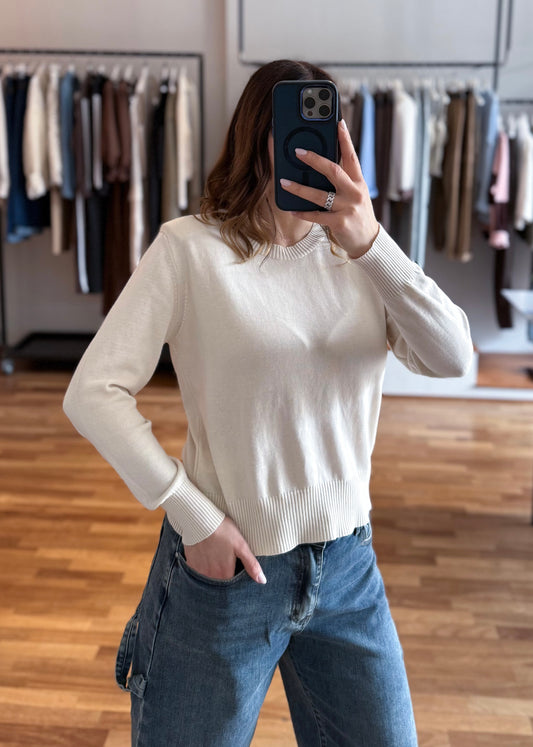 Maglia Girocollo Spalline Burro - SUSY MIX - MARYGIÒ