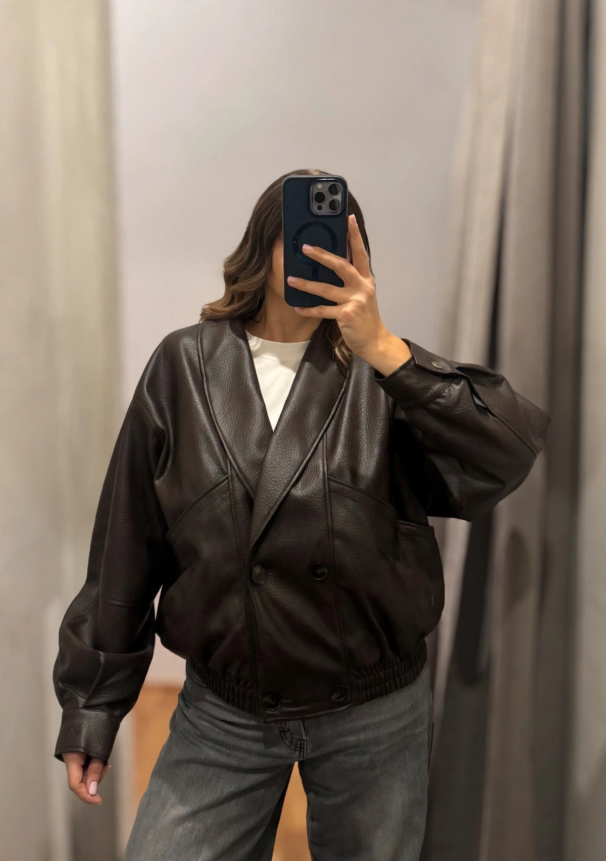 Bomber blazer ecopelle Moro - Susy Mix